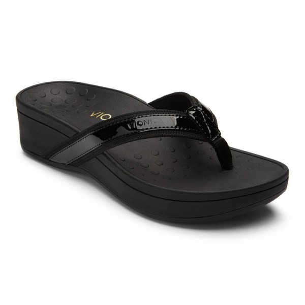 Vionic Sandals Ireland - High Tide Platform Sandal Black - Womens Shoes Sale | XSGCW-1028